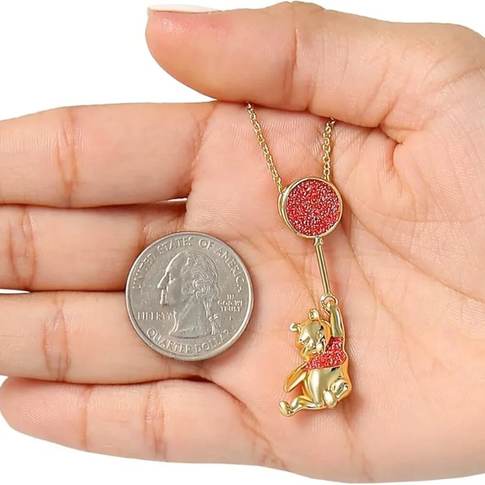 Winnie The Pooh Necklace Gold Flash-Plated 18